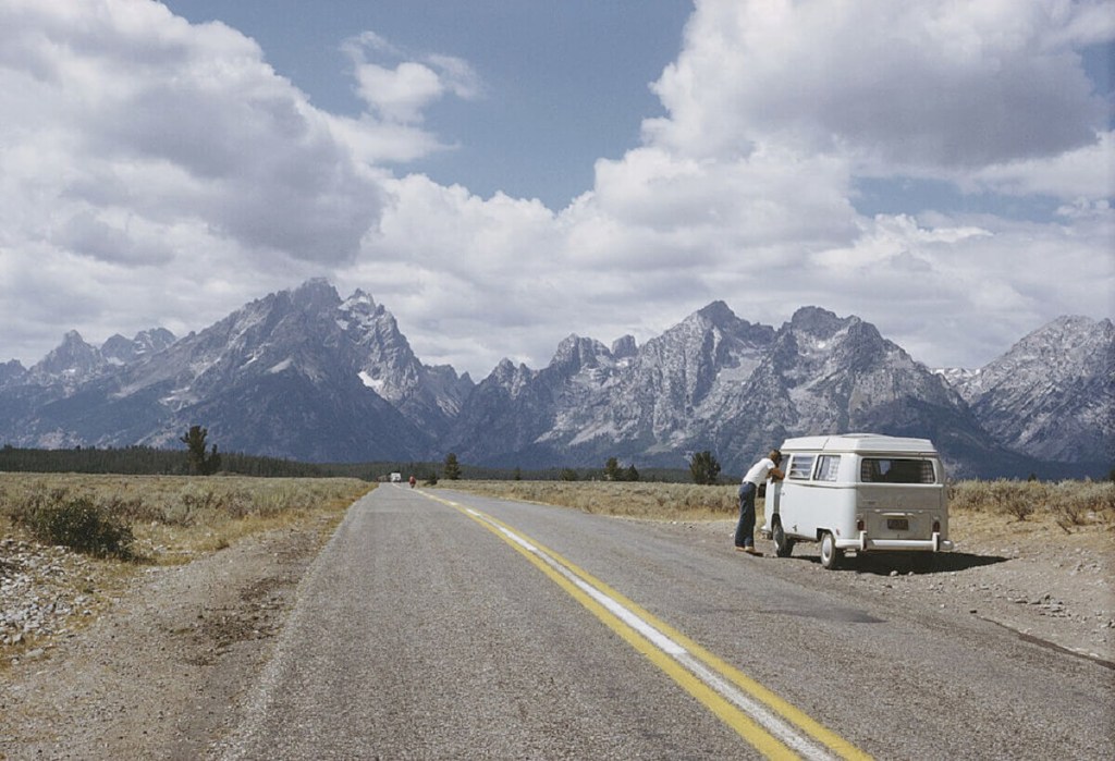 A driver takes a break from van life in one of the best states for RV and van living. 