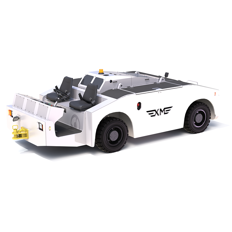 Promo render of a small, cabless aircraft tug truck.