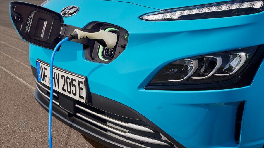 The 2023 Hyundai Kona EV – one of Hyundai's electric cars in the automaker's lineup