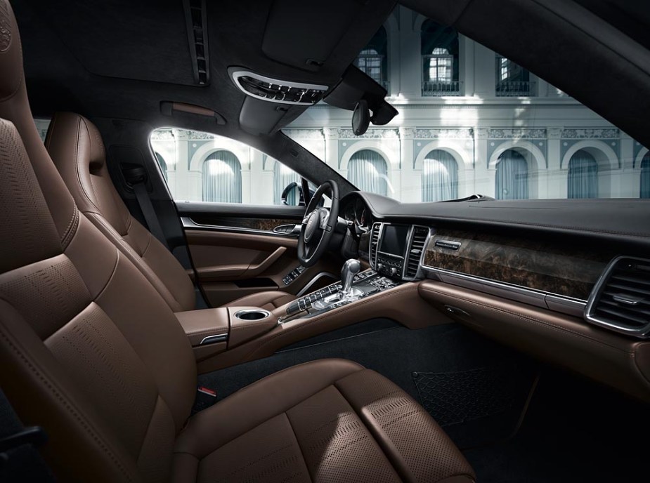 Interior of a Porsche Panamera in brown 