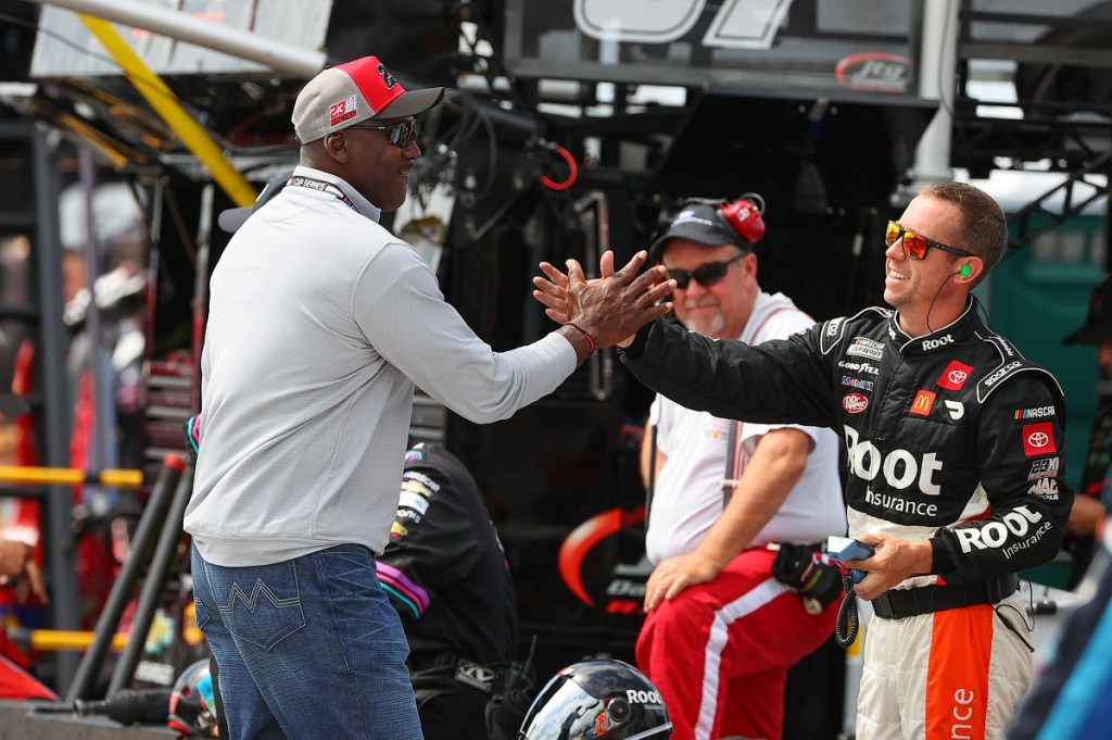 Michael Jordand and Tyler REddick at a NASCAR race