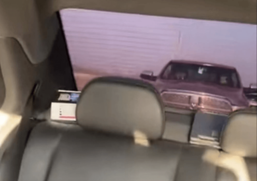 A screen shot taken from a video of a violent road rage situation in Alberta Canada