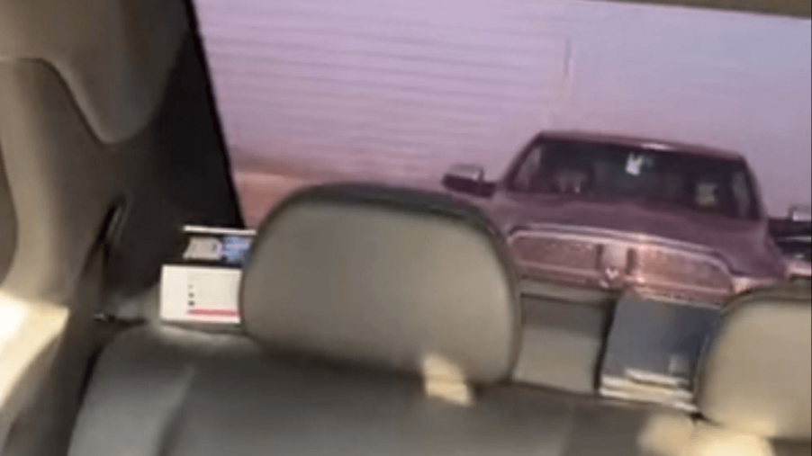 A screen shot taken from a video of a violent road rage situation in Alberta Canada