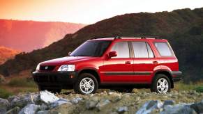 A red 2001 Honda CR-V