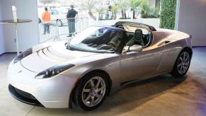 2008 Tesla Roadster in silver