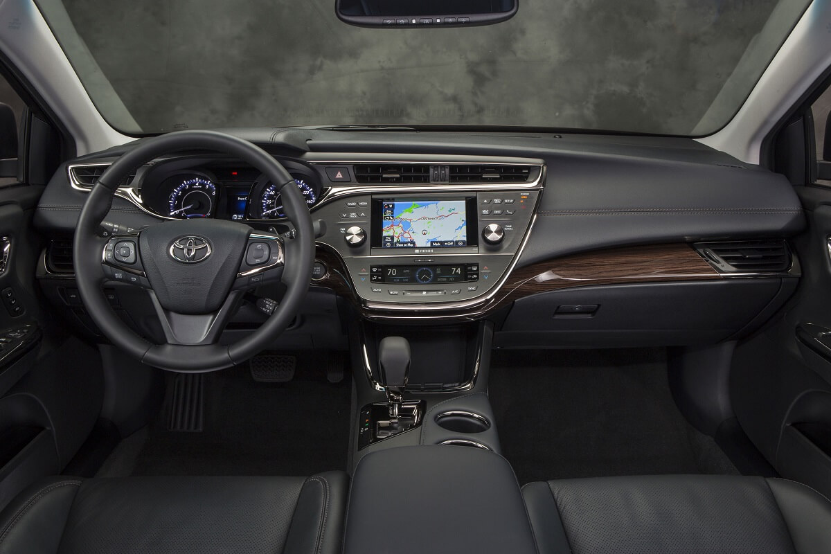 A used Toyota Avalon sedan shows off its interior.