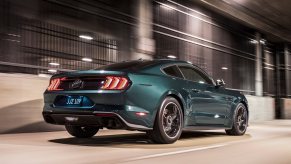 A late-model Mustang Bullitt shows off its rear-end styling.