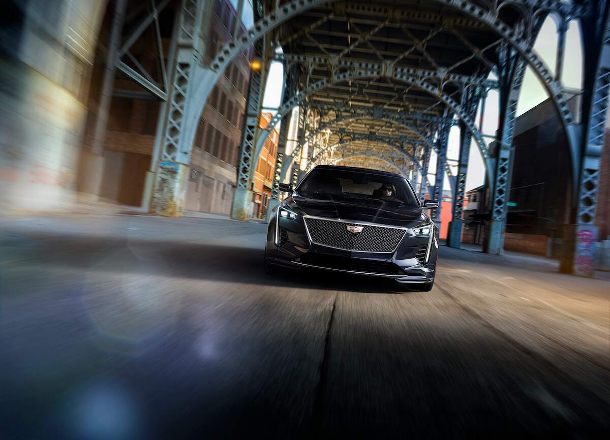 A black 2020 Cadillac CT6-V high-performance sport sedan