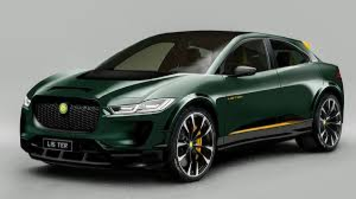 Green 2022 Jaguar I-Pace EV studio shot