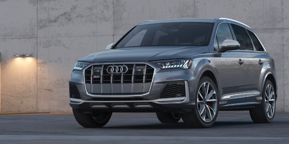 A gray 2023 Audi SQ7 luxury SUV is parked. 