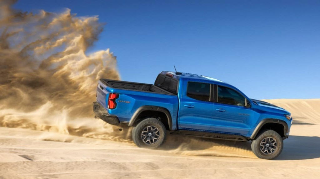 The 2023 Chevy Colorado off-roading in sand