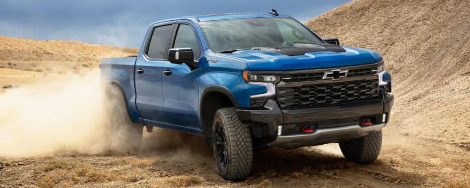 The 2023 Chevy Silverado off-roading in sand
