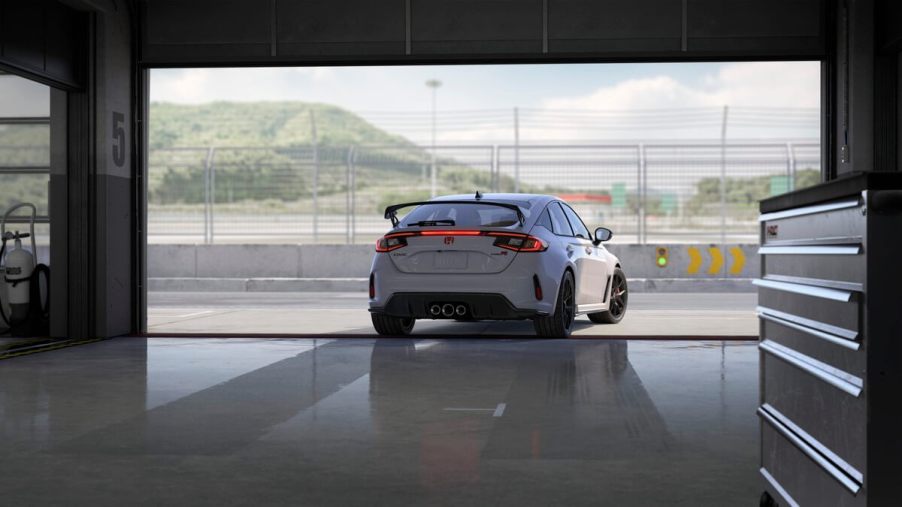 A rear view of the 2023 Honda Civic Type R