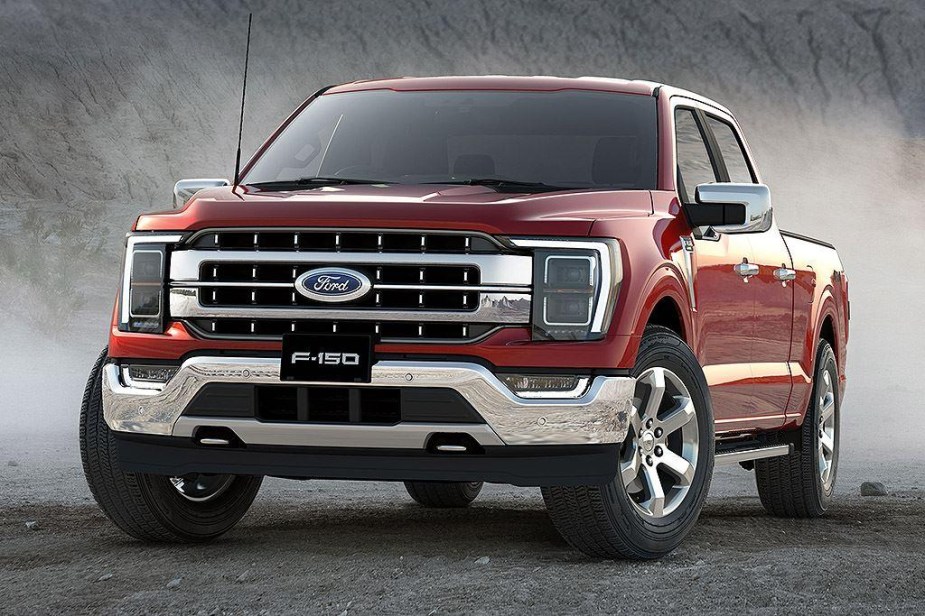 The 2023 Ford F-150 in a gravel lot 