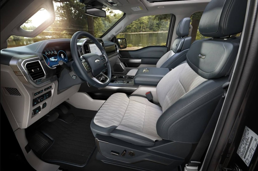 The 2023 Ford F-150 interior from th driver's side