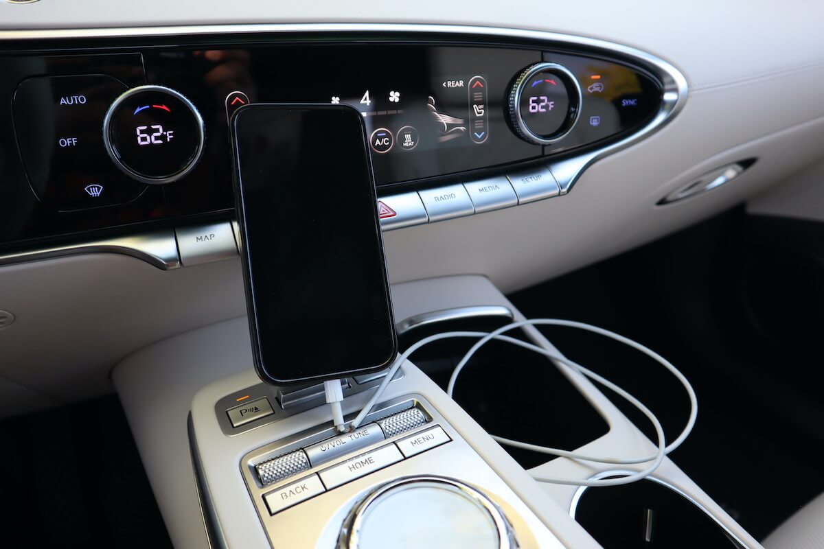 The wired connection for Apple CarPlay and Android Auto