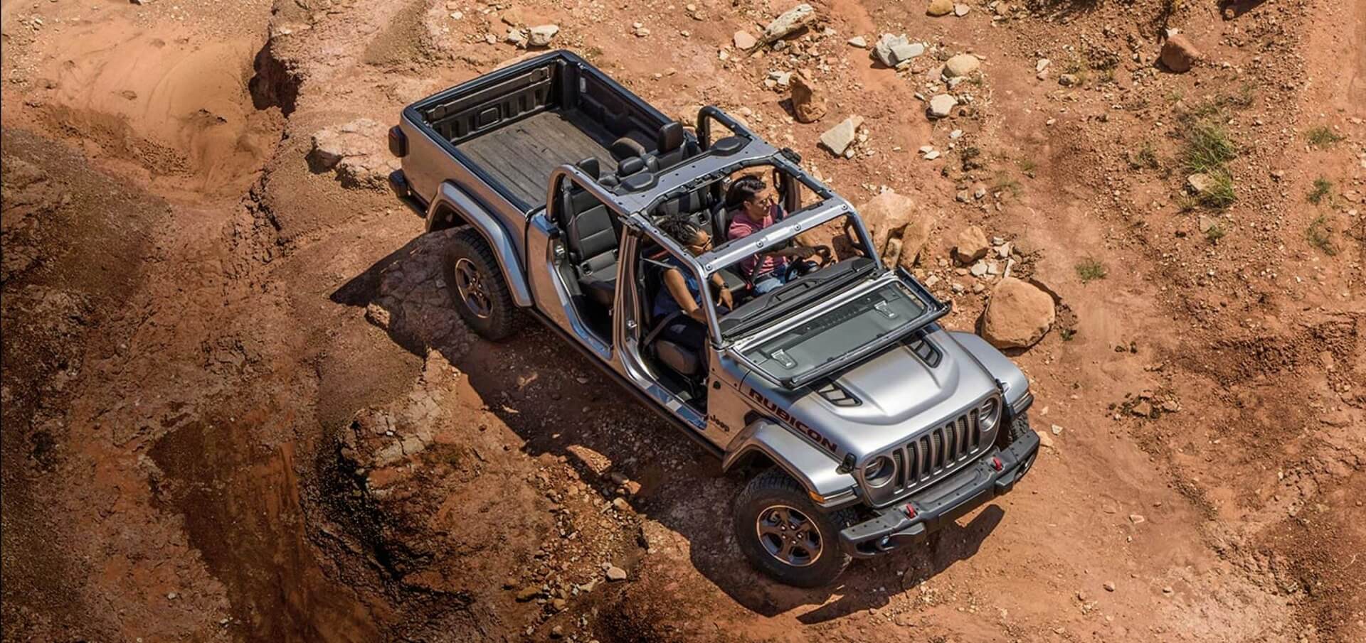 An overhead view of the 2023 Jeep Gladiator off-roading