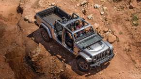 An overhead view of the 2023 Jeep Gladiator off-roading