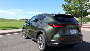 A rear view of the 2023 Lexus NX 350h