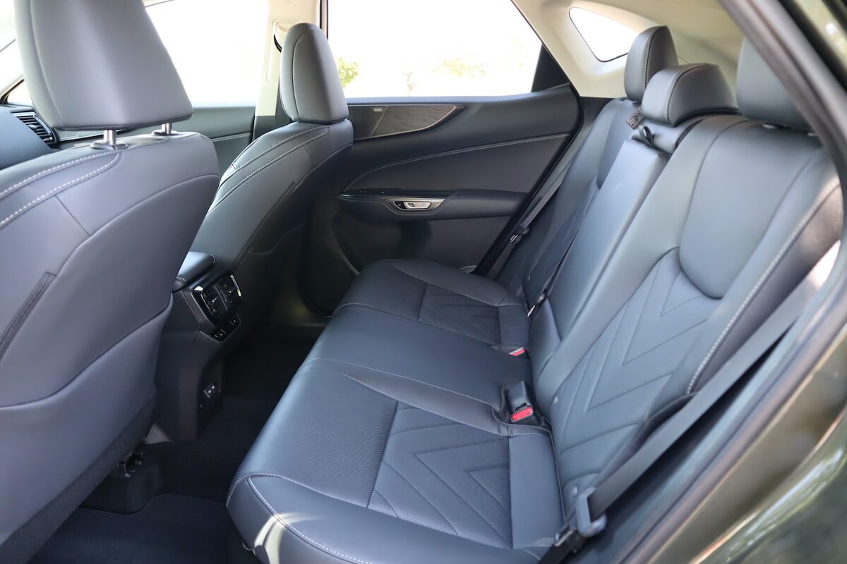 The rear seat area in the 2023 Lexus NX 350h