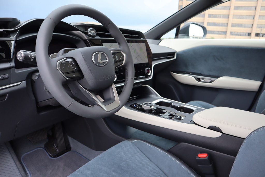 Front interior view of the 2023 Lexus RZ 450e