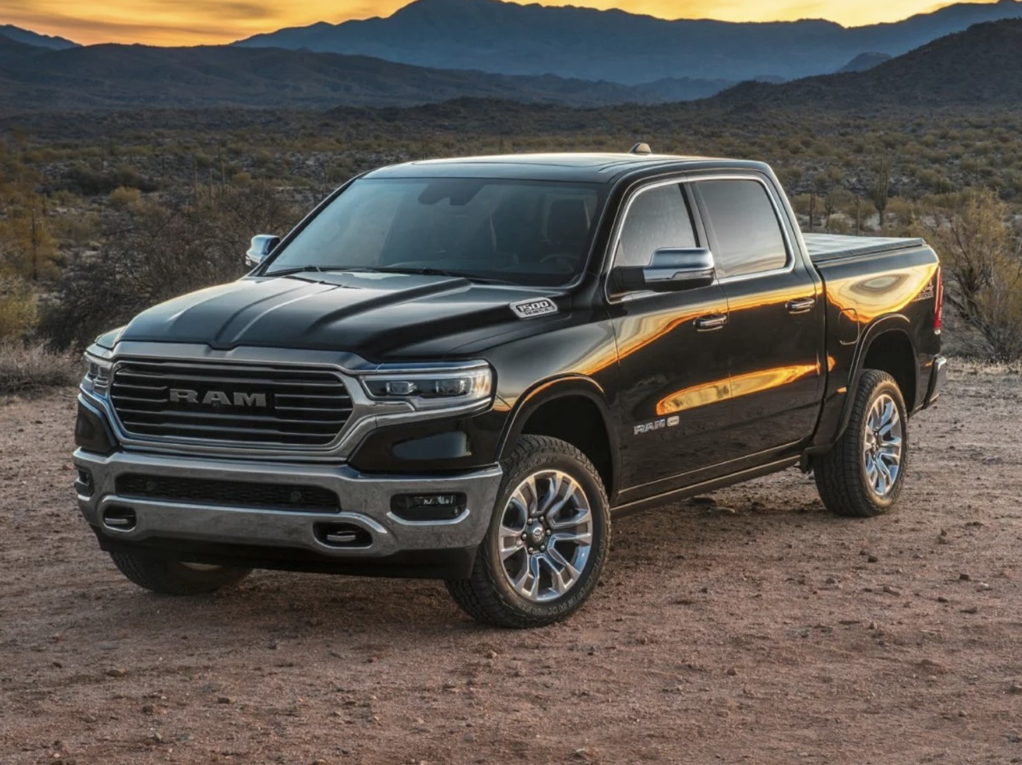 The 2023 Ram 1500 parked in the desert
