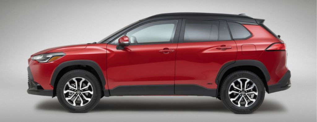 Red Corolla Cross side view
