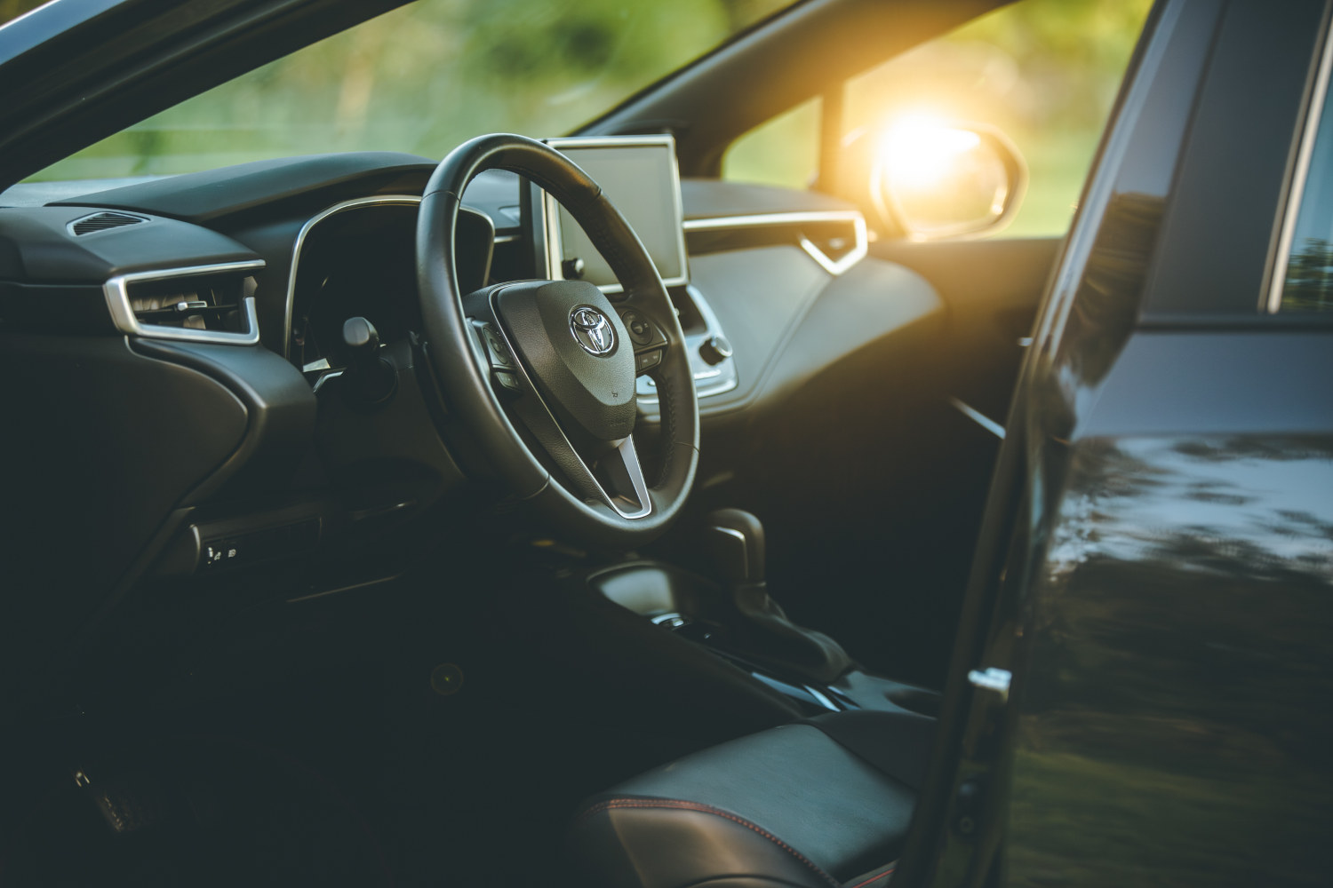 The interior of the Toyota Corolla
