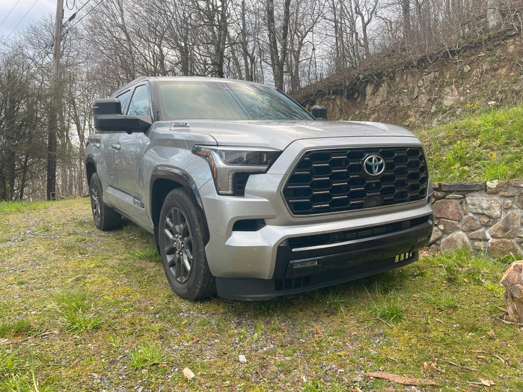 The 2023 Toyota Sequoia parked on an incline