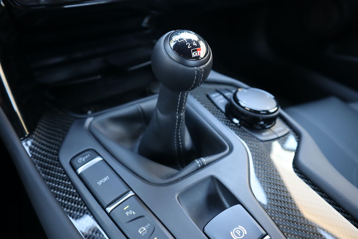 The new six-speed manual transmission on the 2023 Toyota Supra
