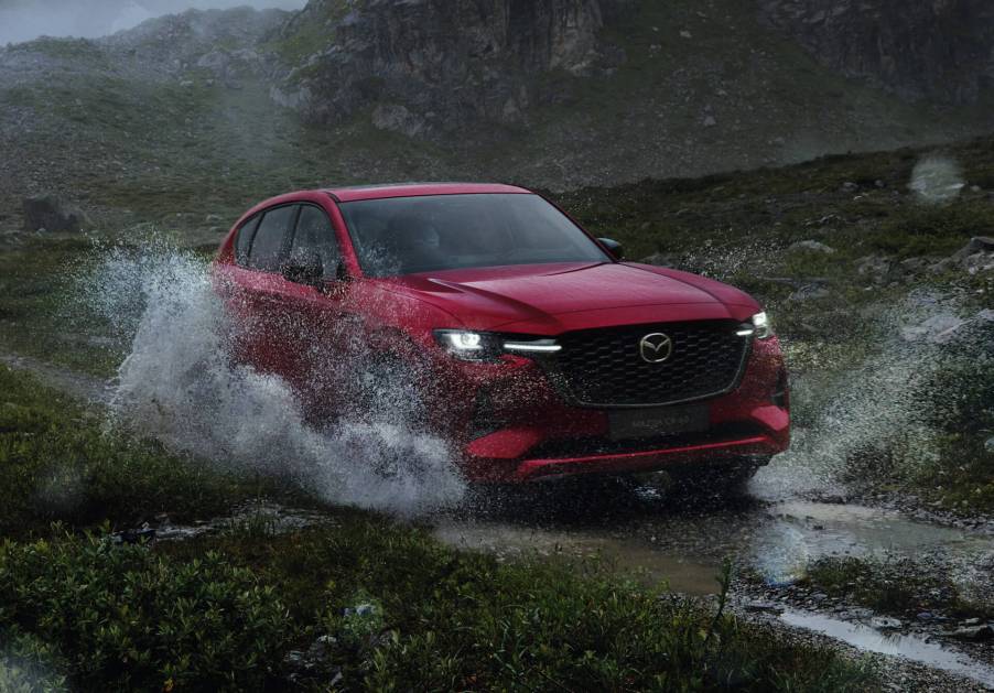 The 2023 Mazda CX-60 off-roading in water