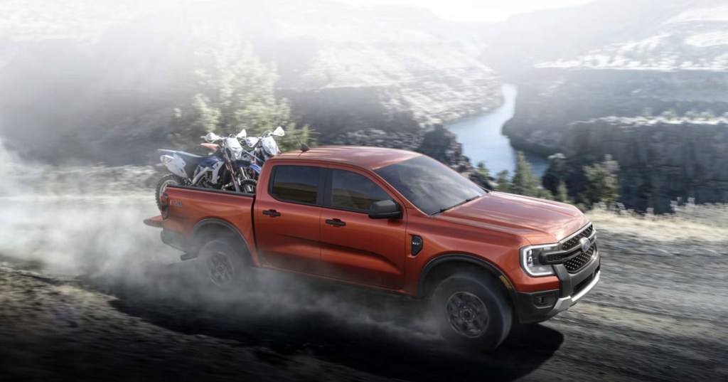 The 2024 Ford Ranger carrying cargo in the bed