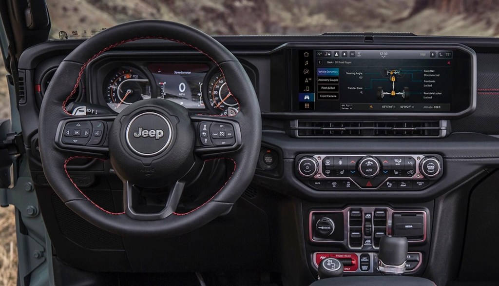 2024 Jeep Wrangler interior shot with the dash