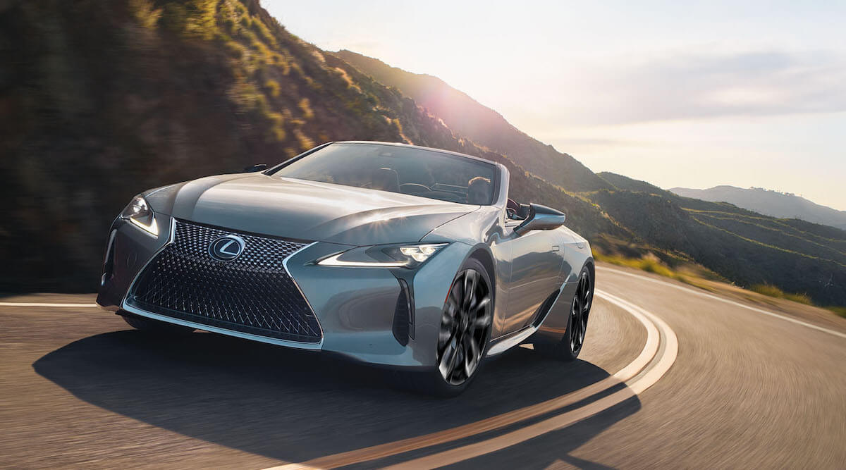 2024 Lexus LC 500 convertible driving on the road