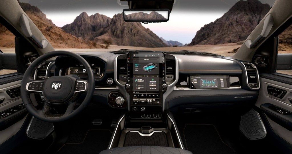 The 2025 Ram 1500 REV dashboard and interior