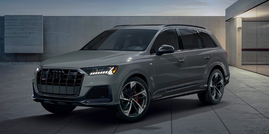 A gray 2023 Audi SQ7 midsize SUV is parked. 