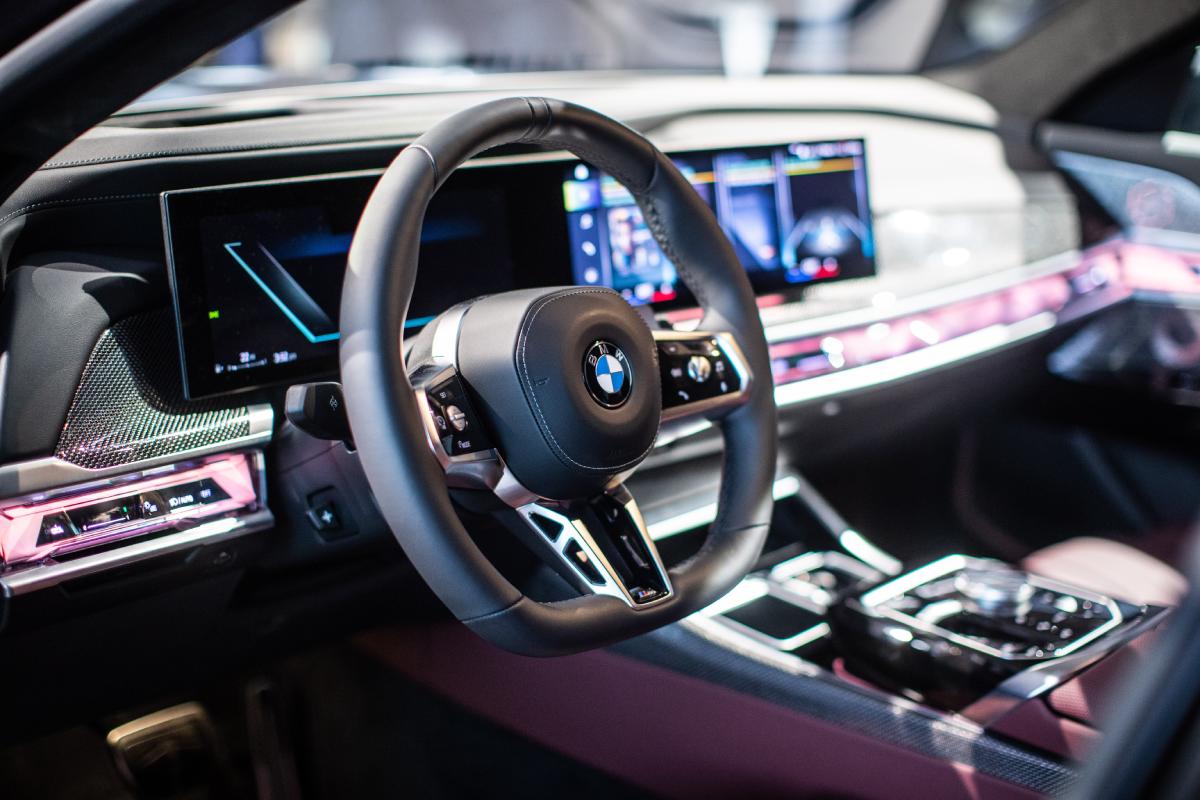 The interior of a new BMW 7 Series.