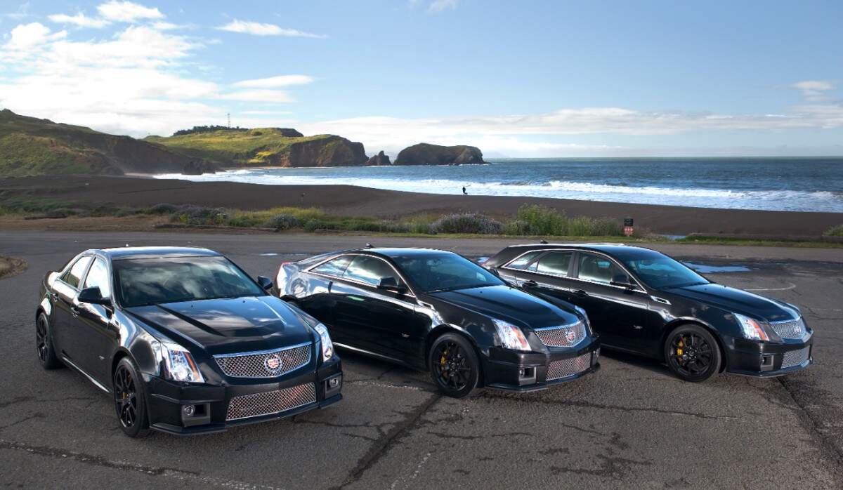 The Cadillac CTS-V family: sedan, coupe, and wagon