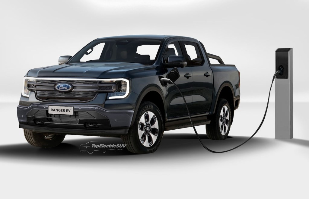 A rendering of the upcoming Ford Ranger PHEV