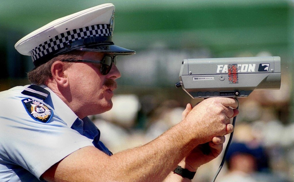 Police with radar gun