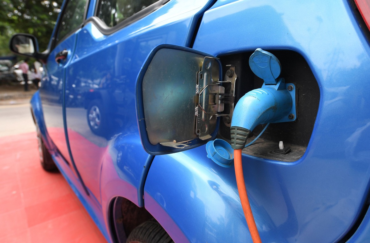 Blue EV charging