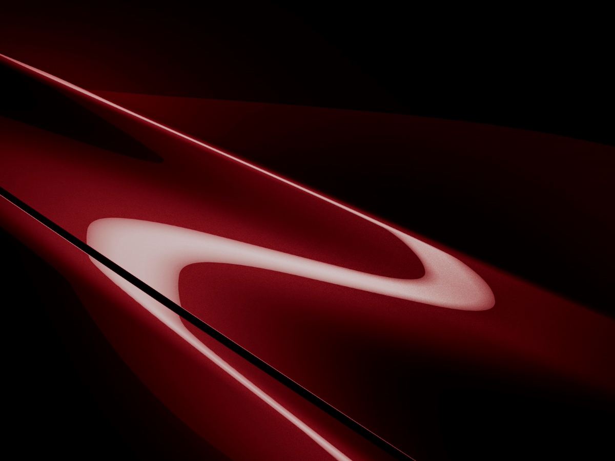 A close up of Mazda's Deep red paint