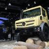 A Mercedes-Benz Unimog display at the CIIE at the National Exhibition and Convention Center in Shanghai, China