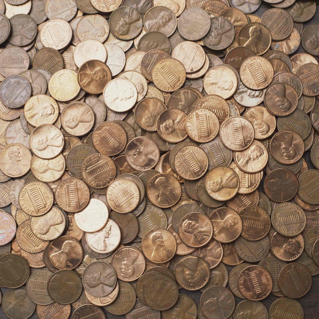 a pile of pennies
