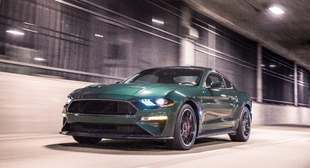 An S550 Ford Mustang Bullitt shows off its front end. 