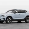 A promotional photo of the 2023 Volvo C40 Recharge all-electric subcompact luxury SUV model