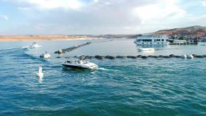 Recreational boating activities in Lake Powell in the city of Page, Arizona in the United States (U.S.)