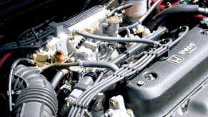 Under the hood of a Honda automobile featuring a 16-valve engine