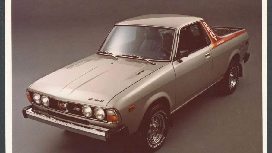 Promotional photo of a 1978 Subaru BRAT