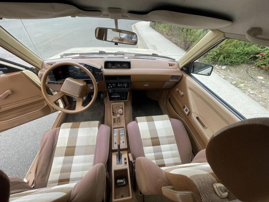 The front interior view of the 1983 toyota tercel 4WD up for auction on Bring A Trailer